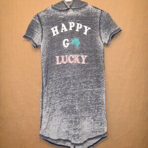 Grayson Social "Happy Go Lucky" Distressed T-Shirt Dress, Size L